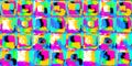 Seamless pop art grunge paint checker squares background pattern Royalty Free Stock Photo