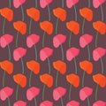 Seamless poppy bloom pattern background