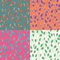 Seamless poppy blossom pattern background, set