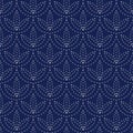 Seamless porcelain indigo blue and white vintage japanese sashiko kimono pattern vector