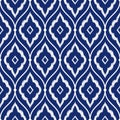 Seamless porcelain indigo blue and white vintage persian ikat pattern vector