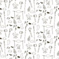 Seamless prehistorical pattern in cartoon style