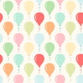 Seamless primitive retro background with party balloons of different colors