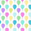 Seamless primitive retro background with party balloons of different colors Royalty Free Stock Photo