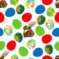 Seamless print of chocolate hare and Easter