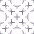 Seamless print of geometric elements in the form of a cross or plus, colored squares and rhombuses on a white background Royalty Free Stock Photo