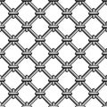 Seamless prison grating with rings, vector metal mesh grating bound rings, anti-penetration protection