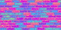 Seamless psychedelic rainbow heatmap subway brick wall pattern background texture