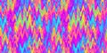 Seamless psychedelic rainbow wavy heatwave zigzag squiggles pattern background texture