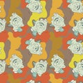 Seamless psychedlic abstract pattern with unusual repeat characters.