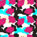 Seamless psychedlic abstract pattern with unusual repeat characters.