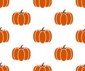 Seamless pumpkin background isolated on white