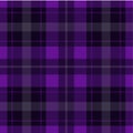 Seamless purple, black tartan - white stripes