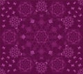 Seamless purple flowers and butterflies pattern