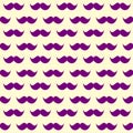 Seamless purple wiskers mustache background