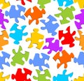 Seamless puzzle background in rainbow colors Royalty Free Stock Photo