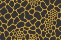 Seamless python skin pattern with large irregular black scales on orange background Royalty Free Stock Photo