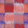 Seamless quilted pattern with grunge stained and striped square elements
