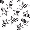 Seamless race checkered flag labels