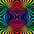 Seamless Rainbow and Black Wavy Stripes Pattern. Geometric Abstract Background. Suitable for textile, fabric, packaging and web d