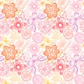 Seamless rainbow floral background. Copy that square to the side