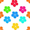 Seamless Rainbow Flower Illustrations