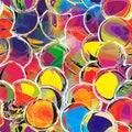 Seamless rainbow pattern with grunge circles Royalty Free Stock Photo