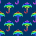 Seamless rainbow umbrella pattern Royalty Free Stock Photo