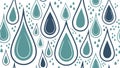 Seamless Raindrop Pattern in Soothing Blue Hues, vector design Generative AI Royalty Free Stock Photo