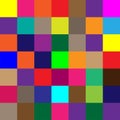 Seamless random squares, mosaic tiles pixelated, pixels colorful vibrant, vivid background / pattern. blocks repeatable pattern. Royalty Free Stock Photo
