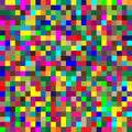 Seamless random squares, mosaic tiles pixelated, pixels colorful vibrant, vivid background / pattern. blocks repeatable pattern. Royalty Free Stock Photo