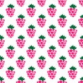 Seamless raspberry background white pink pattern