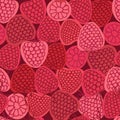 Seamless raspberry pattern, vector wallpaper