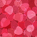 Seamless raspberry pattern, vector wallpaper