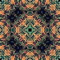 Seamless raster pattern in oriental style Flower psychedelic mosaic Pattern for wallpaper, backgrounds, decor for tapestries. Psyc