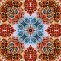 Seamless raster pattern in oriental style Flower psychedelic mosaic Pattern for wallpaper, backgrounds, decor for tapestries. Psyc