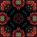 Seamless raster pattern in oriental style Flower psychedelic mosaic Pattern for wallpaper, backgrounds, decor for tapestries. Psyc