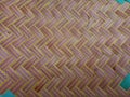 Seamless realistic bamboo weave basket repeat pattern. Texture of golden yellow rattan mat art work or interior design Royalty Free Stock Photo