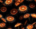 Seamless realistic 3d daisy flowers pattern design