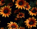 Seamless realistic 3d flowers pattern design