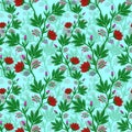 Seamless realistic florals pattern