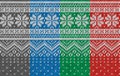 Seamless realistic knitted pattern with snowflakes. Christmas holiday print. Texture of wool knit. Vector winter