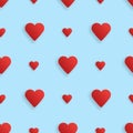 Seamless realistick pattern hearts. Vector