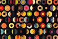 Design vintage seamless retro musical vinyl pattern record disco sound circle