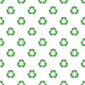 Seamless recycle green arrows background. Stock vector illustration isolated on white background