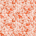 Seamless red abstract hand-drawn pattern, waves background. Seamless pattern can be used for wallpaper, pattern fills Royalty Free Stock Photo