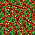 Seamless red bacteria on green background Royalty Free Stock Photo