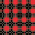 Seamless red and black buffalo plaid pattern. Checkered fabric texture background. Royalty Free Stock Photo