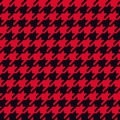 Seamless red and black classical retro pixel houndstooth pattern vector