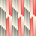Seamless Red and Black Vertical Stripe Background. Vector Geometric Pattern Royalty Free Stock Photo